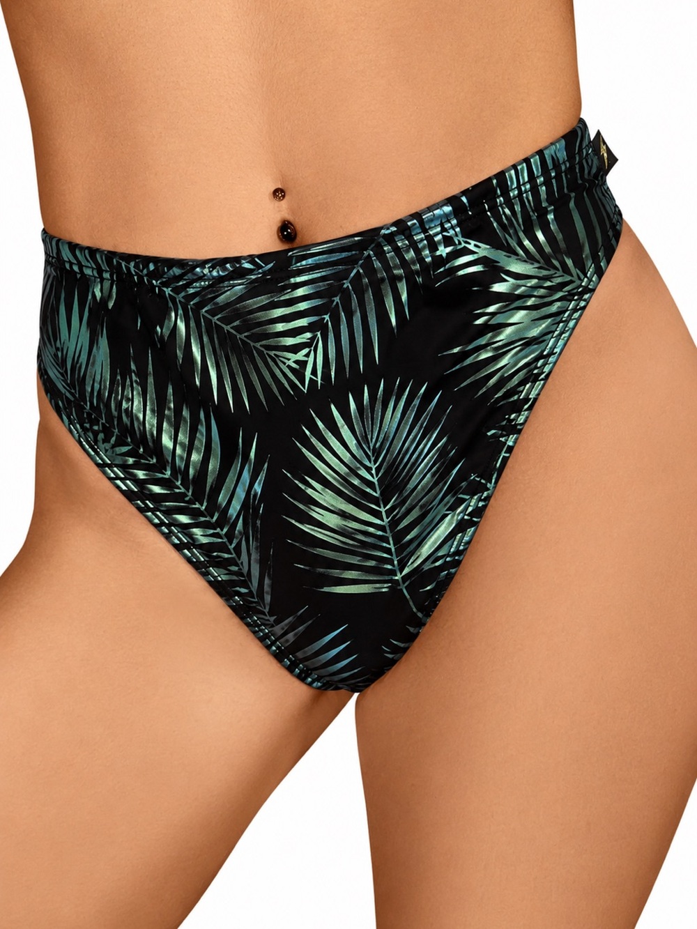 CLEO THE HURRICANE Palm Foil Scrunch Butt Pole Shorts L PoleActive Metallic Rave
